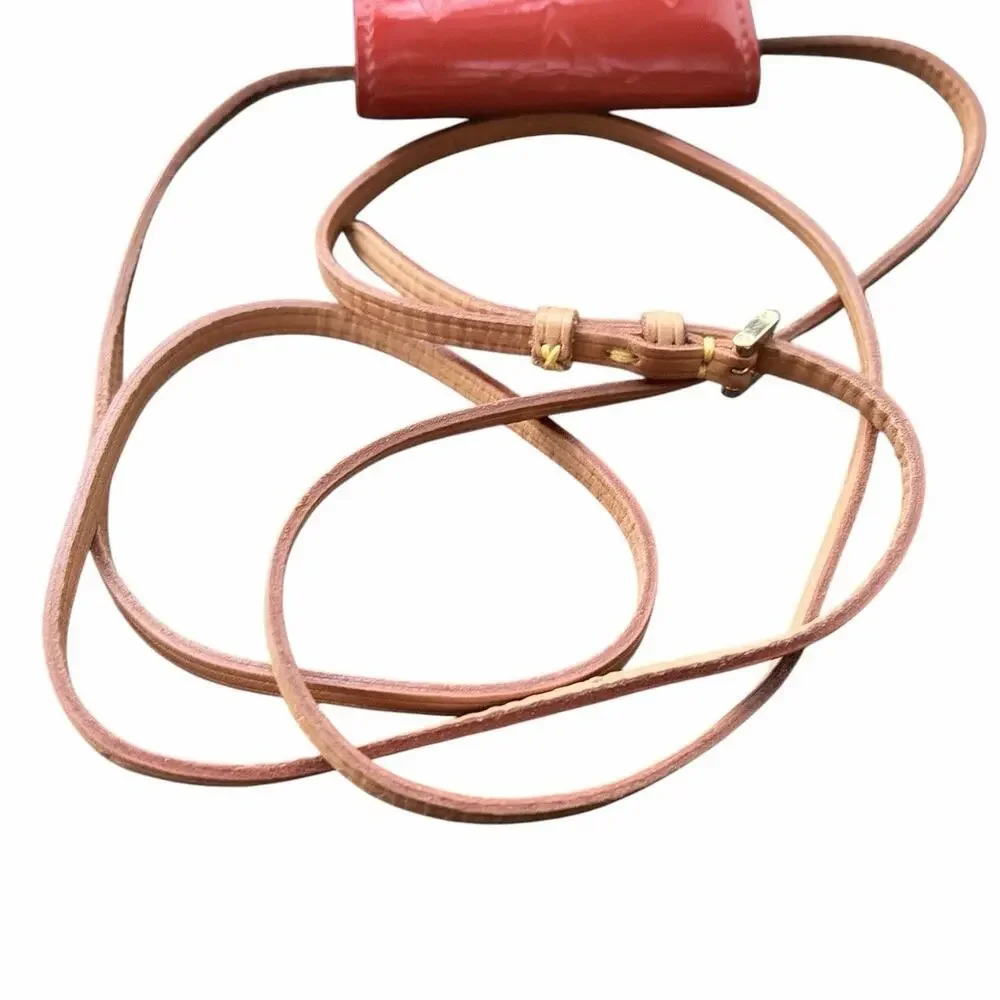 Louis Vuitton Vernis Red Patent Leather Compact Case w/Strap & Dust Bag